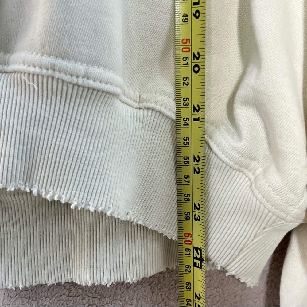 Free People Sweet Deets Sweatshirt-Women’s S-Cream Oversized Pullover Cotton - Picture 12 of 12
